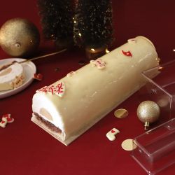 Lot de 2 moules pour bûche traditionnelle de Noël