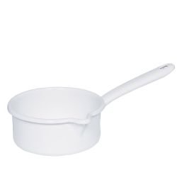 Saucière blanche en émail avec verseur Ø 14 cm