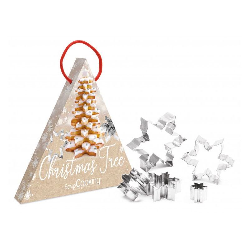 Kit pour Sapin de Noël en sablés 5 découpoirs en inox Emporte pièce